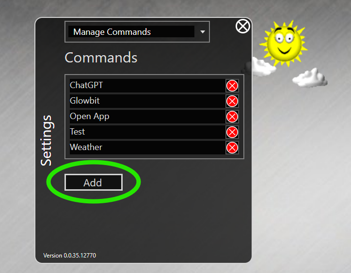 Add SimpleCommand button