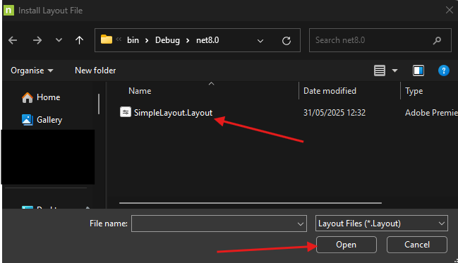 Select Layout File